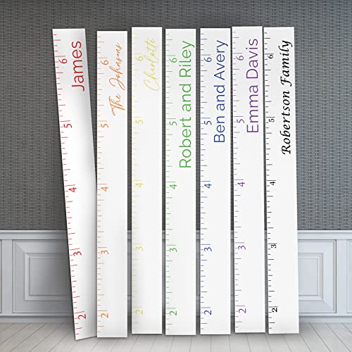 HEADWATERS STUDIO | Personalized Multicolor Wooden Height Growth Chart Ruler for Kids, Boys & Girls w 2 Sizes & Colors | Nursery Hanging Wall Decor, Baby Gift, Customized Measurement Chart