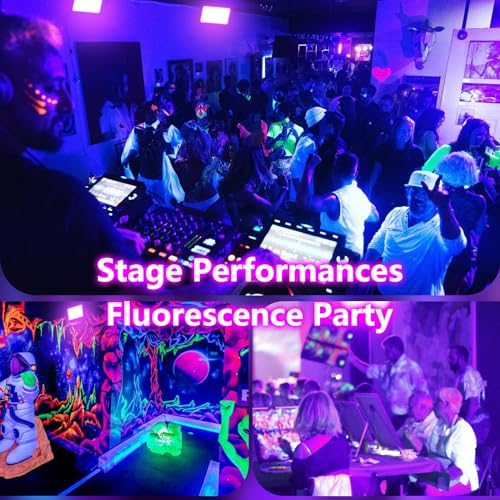 Image of Upgraded 200W LED Black Light with 10ft Cable, IP66 Outdoor Blacklight Flood Light, Powerful Floodlight with Plug Switch for Christmas Halloween Neon Glow Dark Party Fluorescent Body Paint, 2 Pack
