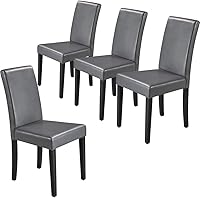 Vista 24 de Yaheetech Juego de 2 Sillas de Comedor de Tela Tapizada Parson Sillas de Cocina con Asiento Acolchado y Patas de Madera Maciza para Caqui