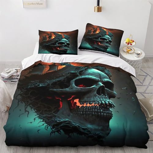 Crâne parures de lit king housse de couette 220x240cm enfants adultes - 6