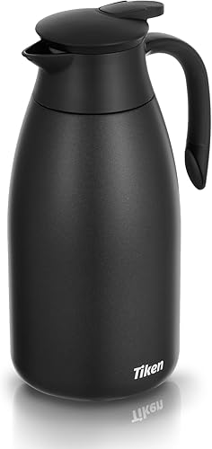 Miniatura 51 de Tiken 34 Oz Thermal Coffee Carafe, Stainless Steel Insulated Vacuum Coffee Carafes For Keeping Hot, 1 Liter Beverage Dispenser (Starry Black)