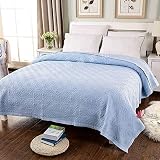 Colcha De Algodón Acolchado De Verano Sábanas De Tamaño Doble 200x230cm Hipoalergénico Ligero Edredón Decorativo Cubrecamas Microfibra Coverlet,Blue-200cm*230cm