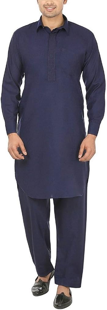 Royal Kurta Men's Tericott Standard Pathani Suit Salwar Set