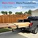 JY PERFORMANCE Truck Bed Extender, Pickup Truck Bed Extender Hitch Mount, 2 in 1 Design Foldable 500lbs Capacity Truck Bed Extension for Kayak Canoe Ladder Lumber