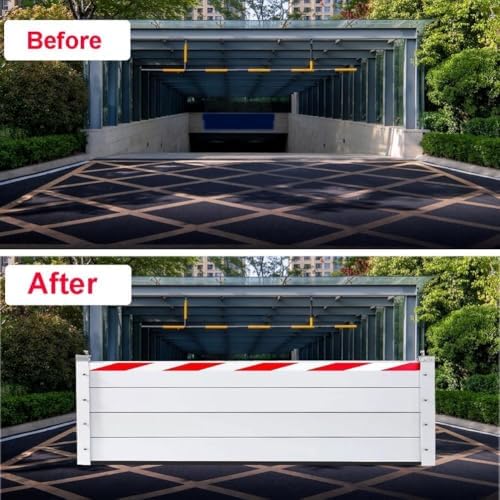 Reu Modular Flood Barrier - 129x20cm Aluminum Water Retaining Plate, Waterproof & Durable for Front Door, Garage, Warehouses & Outdoor Flood Protection