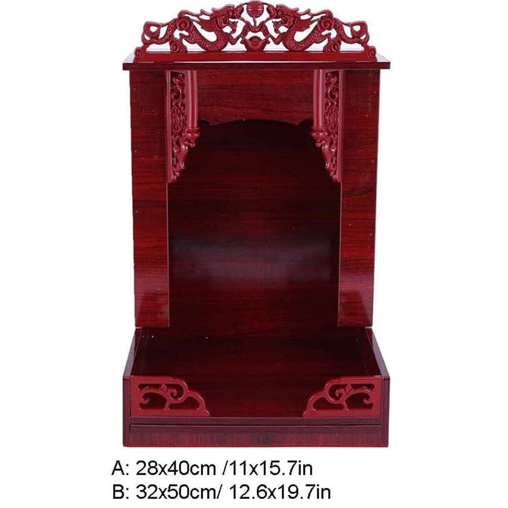 ZCBYBT Mini Buddhist Altar Hand Made Wooden Temple Solid Wood Buddhist  Altar Cabinet and Altar for Dining Table Buddhist Supplies