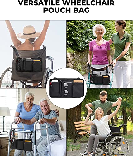 Wheelchair Side Bag by HEALUA, Wheelchair Pouch Bag with Cup Holder, Armrest Accessories for Wheelchair Rollator - Image 4