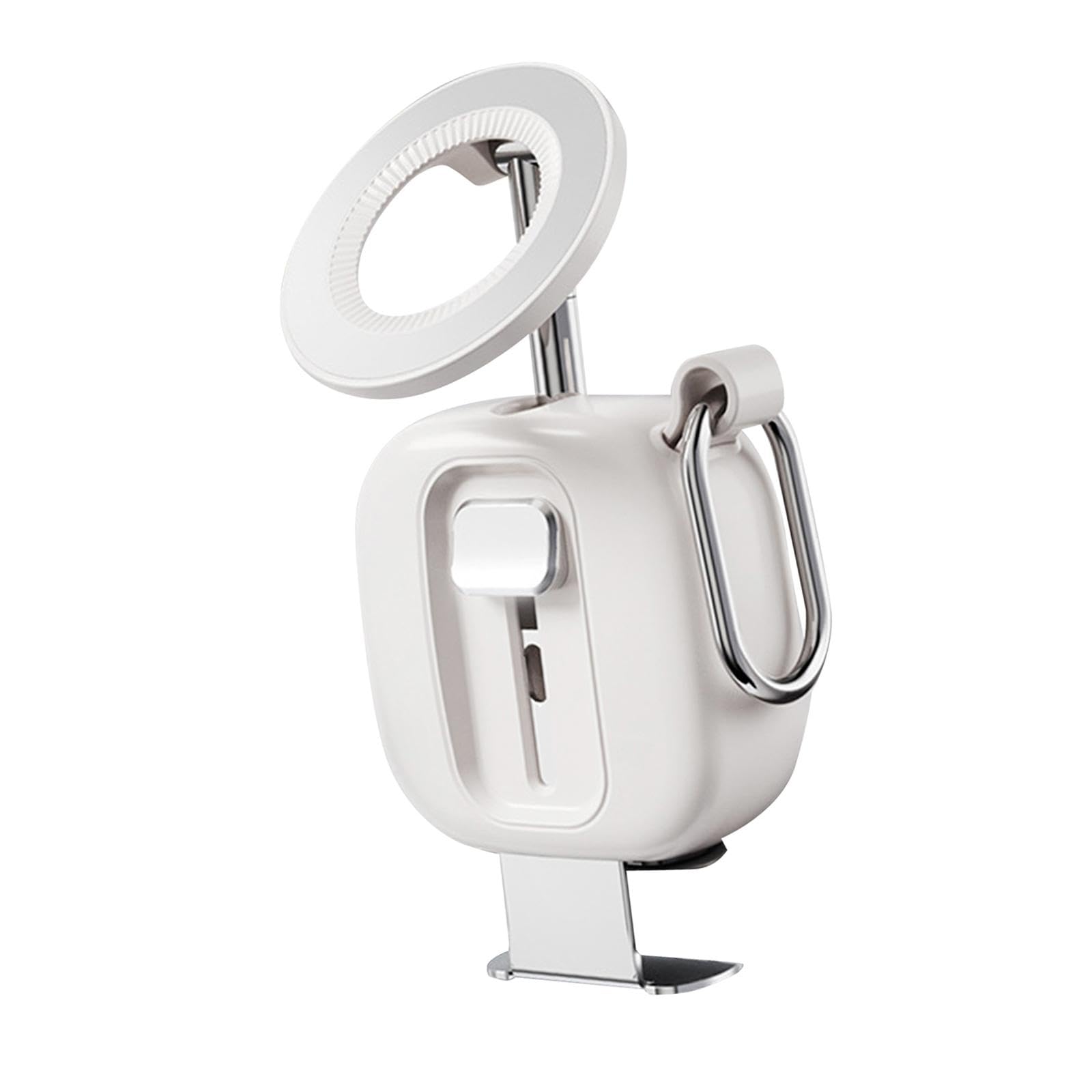 predolo Soporte para teléfono de avión, esencial para viajes y vacaciones, fácil de usar, tamaño de bolsillo, ajustable, universal, para mujer y hombre, Blanco