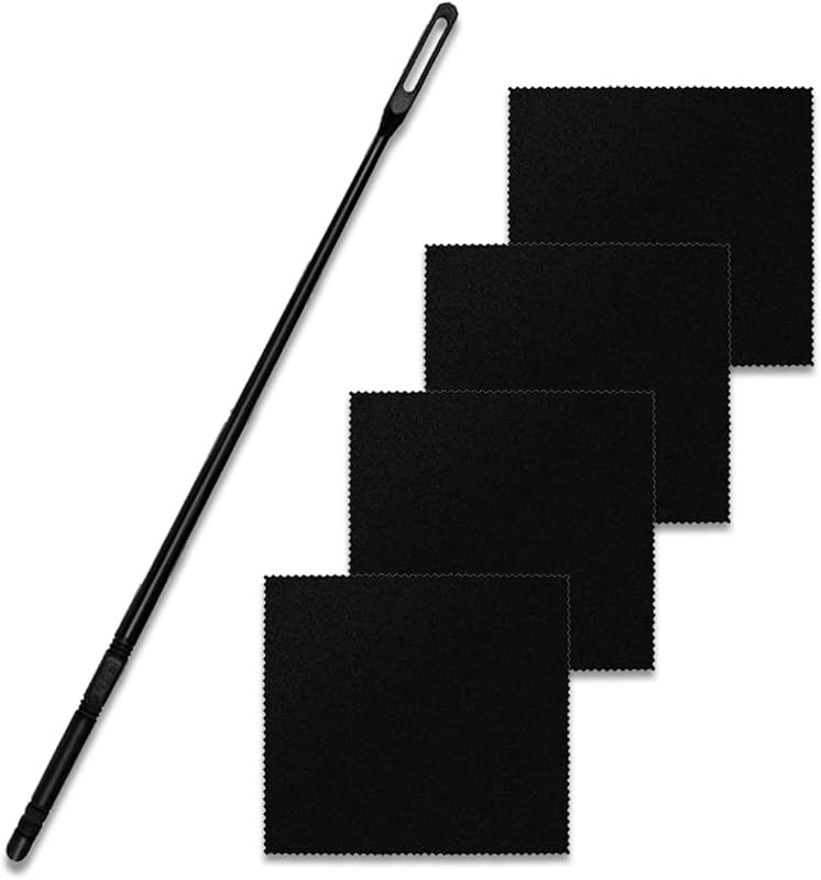 Flute Cleaning Kit Flute Cleaning Rod with 4pcs Flute Cleaning Cloth Flute Cleaning Swabs Flute Polishing Cloth Flute Stick Flute Cleaner Flute Cleaning Tools for Flute maintenance tools, black