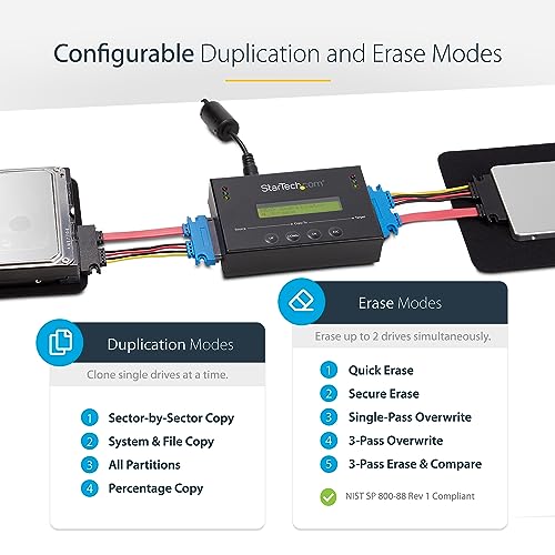 StarTech.com 1:1 SATA Duplicator & Eraser