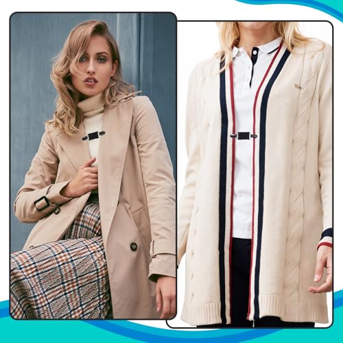 Image of 2 Pcs Dress Clips Back Cinch, Elastic Waist Cincher Clip for Tightening Clothes, Tightener Clothes To Tighten Shawl Cardigan Collar Clip Fit Dress Set for Women Men Tightening Pant (Black)
