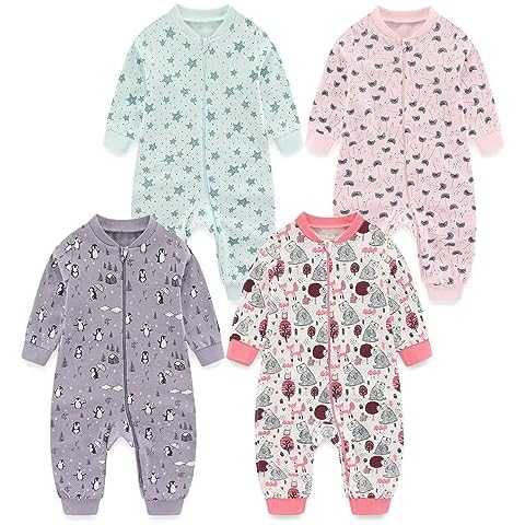 MAMIMAKA Baby Girls 2-Way Zip Romper Cover