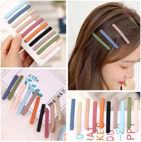 10 Pieces Morandi Hair Clips Hair Clips One Line Hair Clips Colorful Non Slip Hair Clips Styling for Women Baby Girls (Multicolor)