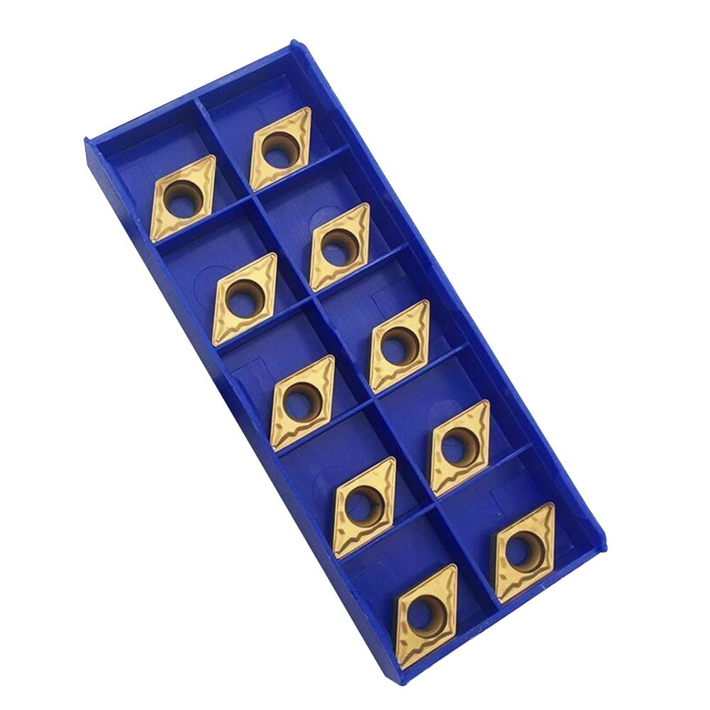 SPORTARC DCMT11T308-HMP NC010 Lot de 10 outils de tournage CNC pour acier inoxydable, semi-finition et finition en carbure