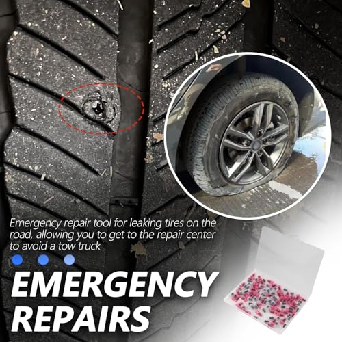 Image of 100PCS Tire Plug Kit,Self-Service Flat Tire Repair Kit Including Screwdriver,Upgraded Thickened Adhesive-Covered Tires Repair Screws for Sudden Flat Tyres Emergencies (100PCS)