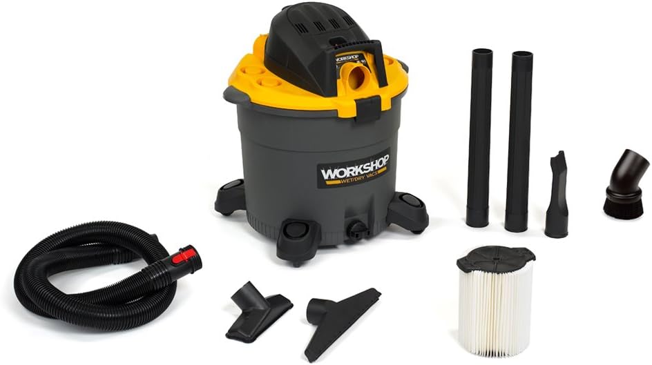 WORKSHOP Wet/Dry Vacs WS1600VA High Capacity Wet Dry Shop Vacuum, 16-Gallon, 6.5 Peak HP with Dusting Brush