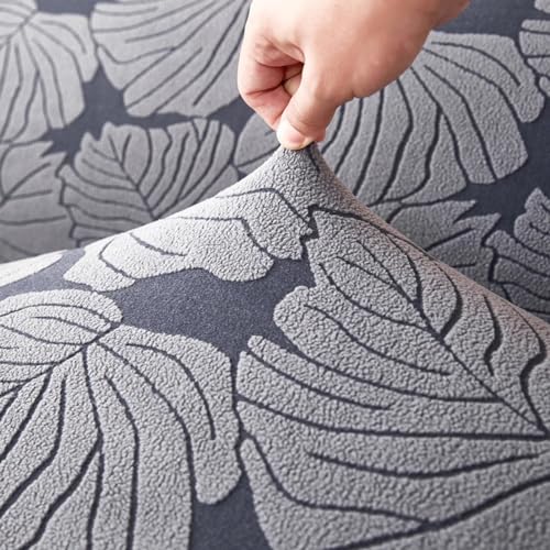 Couvre canapé extensible clic clac jacquard gris antidérapant - 6