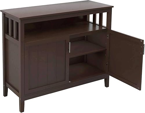 Aparador de almacenamiento de cocina, armario de bufé, mesa de consola con 2 puertas y estante ajustable en el interior para el hogar y restaurante