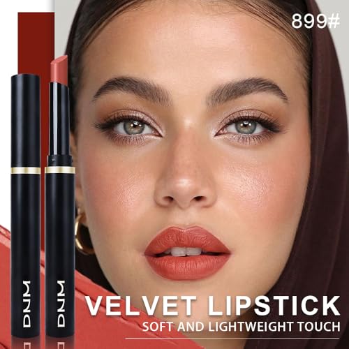 Image of evpct Nuetral Brown Velvet Matte Lipstick, High Pigmented Slim Lipstick Long Lasting Waterproof for Women, Velvet Silky Lip Stick Stain Color Makeup Blendable 24 Hours Original Makeup Labiales, 899#