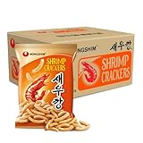 Nongshim Shrimp Crackers, Original Flavor, Crispy Baked Korean Snack, 2.6 oz Bags (Pack of 20) - PACKAGING MAY VARY