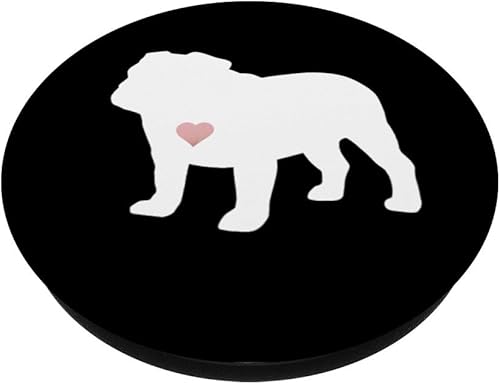 Miniatura 2 de PopSockets Grip and Stand for Phones and Tablets - Gancho con forma de corazón, diseño con texto "I Love My Bull Dog Mom"