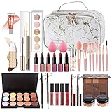 El set de maquillaje primario está totalmente equipado, fácil de transportar, de alta calidad, seguro y confiable, y un set completo de cosméticos, así como una bolsa de cosméticos, recógelos sin perderlos.