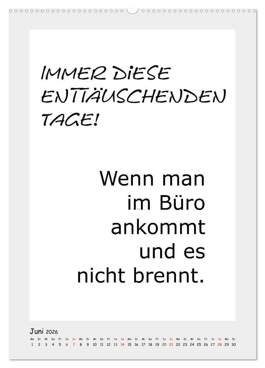 Sprüchekalender. Witziges fürs Büro (hochwertiger Premium Wandkalender 2026 DIN A2 hoch), Kunstdruck in Hochglanz: Sarkastische und lustige Bürosprüche für den Arbeitsplatz (CALVENDO Spass)
