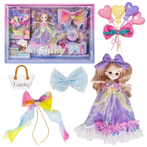 Image of WISHKEY Doll Set for Girls with Accessories, Stylish Doll with Long Hair & Flexible Joints, Cute Doll with Pretty Hair Clips, Pretend Play Toy for Kids, Ideal for Ages 3+ (Pack of 1, Multicolor)