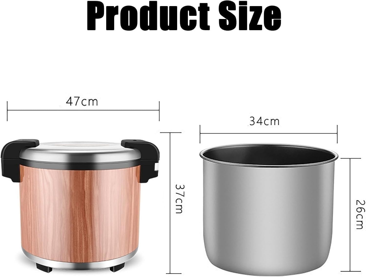 Scalda riso commerciale da 23 litri, cuoci riso commerciale, cuoci riso Aroma, isolamento alimentare in acciaio inossidabile a risparmio energetico da 100 W, pentola interna antiaderente,(Silver)