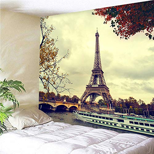 Tapiz de pared KnSam con diseño de Torre Eiffel, acabados de poliéster 5