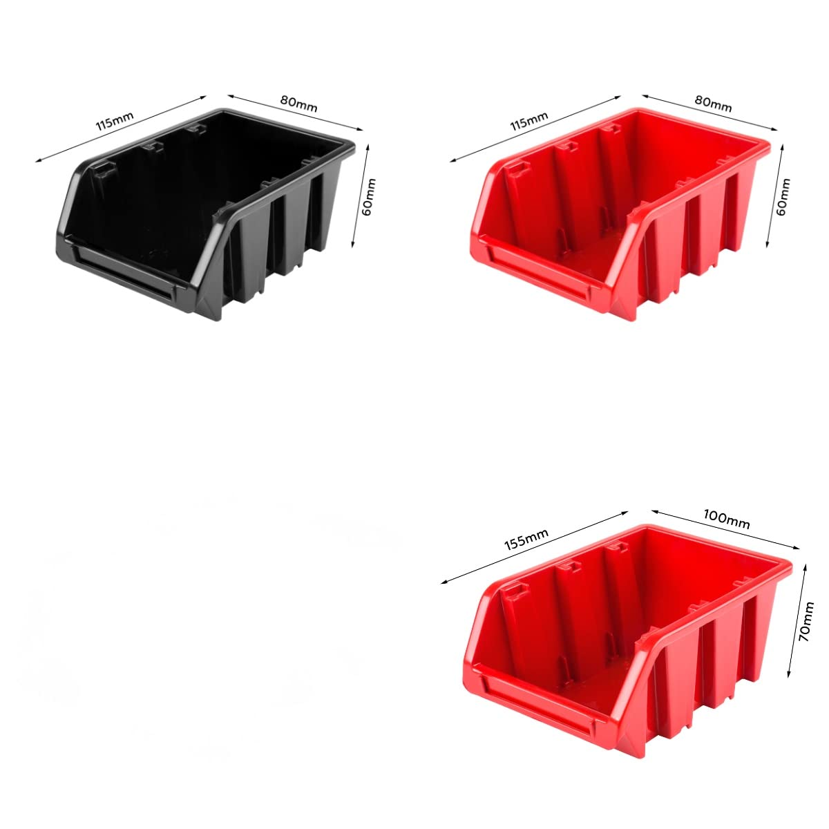 Scaffale da officina, 172 x 78 cm, 61 pezzi, con supporti per attrezzi e scatole impilabili, pannelli da parete, scaffali extra resistenti, per merci, garage, scaffali