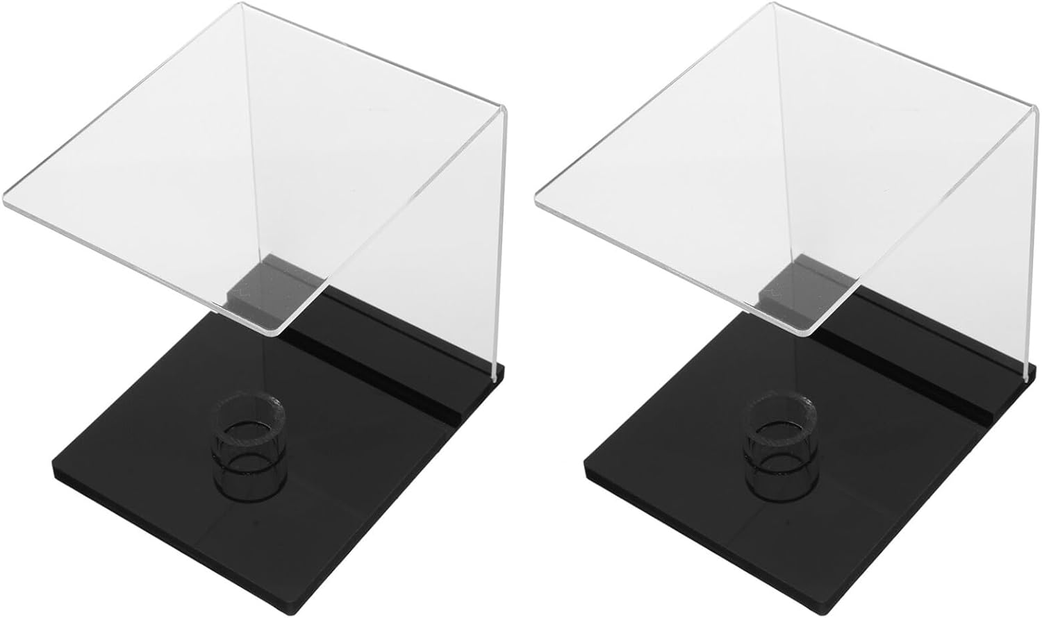 BESTYASH 2pcs Softball Display Case Acrylic Ball Holder with Base Baseball Memorabilia Stand Signed Ball Protector for Sports Collectors