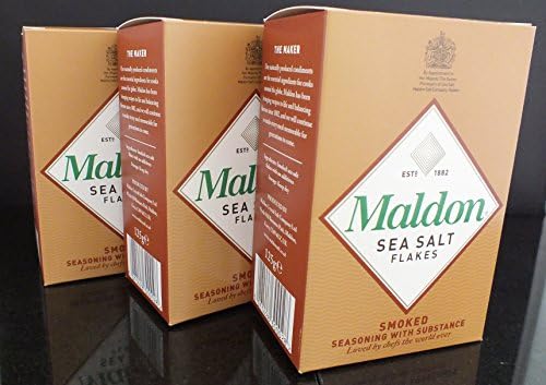 Maldon Sal marina ahumada, paquete de tres (3 x 125 g)