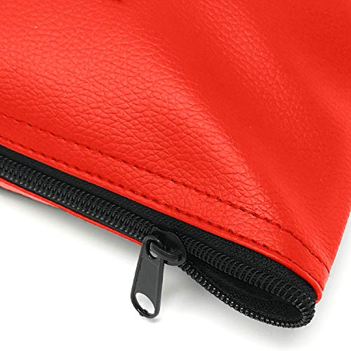 Money Bank Deposit Bag with Zipper | 11x6 inch | Red | Durable Leatherette Money Cash Coin Check Wallet Pouch for Men & Women with Framed ID Window and Blank Card | by GIDABRAND (1)