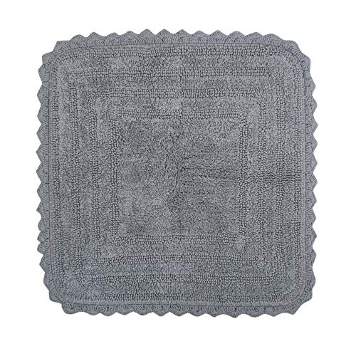 DII Crochet Collection Tapis de Bain réversible, carré, 61 x 61 cm, Gris