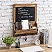 MyGift Wall Mounted Burnt Wood Entryway Organizer Mail Holder and Key Rack with Erasable Chalkboard, 3 Dual Key Hooks and 3 Storage Mail Compartments