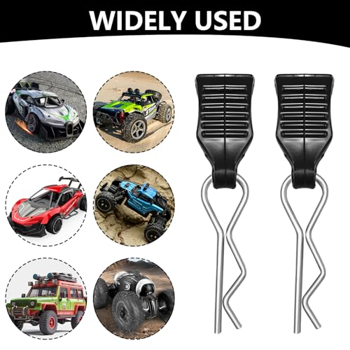 Coco Berming 30 Stück Rc Auto Clips, Schwarz Rc Karosserie Clips, Körper Shell Pin Bent Springy für Ferngesteuerte Automodelle in Verschiedenen Maßstäben (Schwarz)
