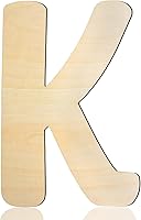SheLove 8 Inch Unfinished Wooden Letter K - 1/5 Inch Thick Plywood Cutout for DIY Crafts, Wall Decor, Nursery, Party Signs