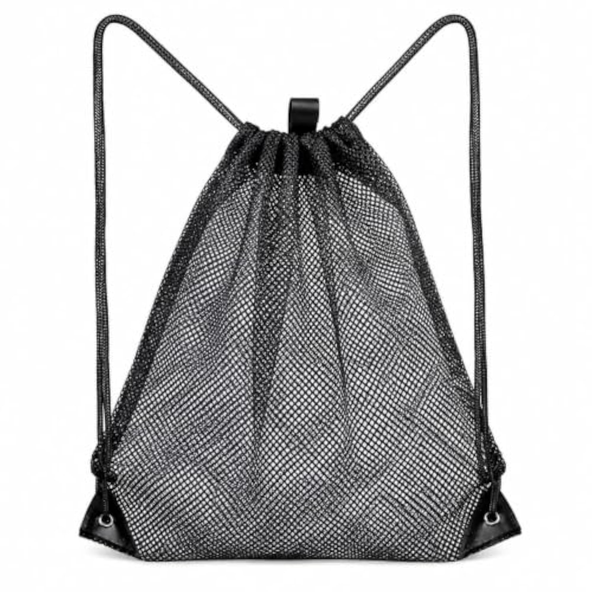 Portable Mesh Drawstring Bag for Groceries and Beach