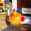 Natelf Metal Rooster Chicken Sculpture for Garden, Patio, Lawn, Porch & Indoor - Rustic Farmhouse Decor