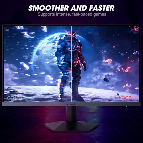 KOORUI 24 Zoll Kompakt Gaming Monitor 200Hz FHD IPS 1ms Adaptive Sync E-Sport-tauglich Neigbar, Augenschutz, VESA (HDMI/DP) Schwarz – Bild 6