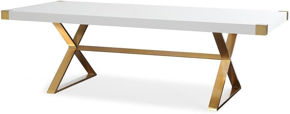 Tov Furniture Adeline White Lacquer Dining Table