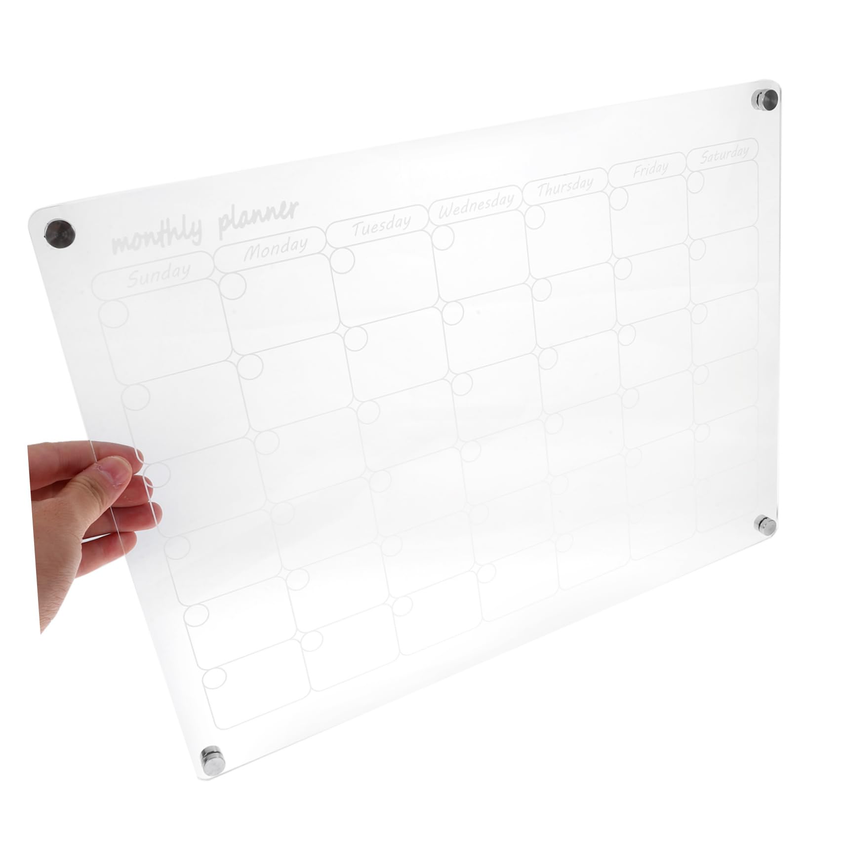 Planificador Mensual y Semanal Calendario Transparente Para Refrigerador Magnético