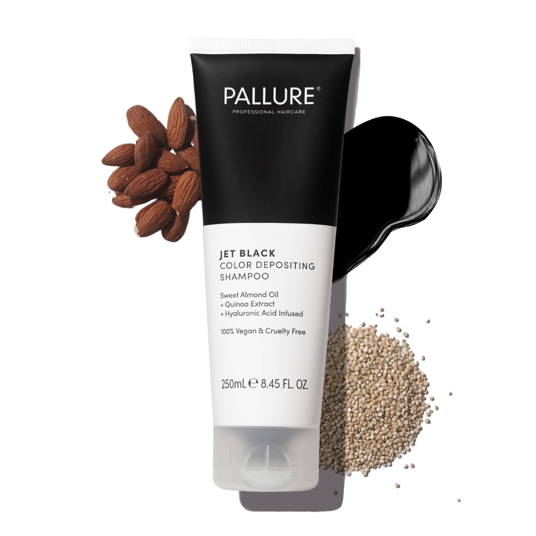 Pallure Jet Black Color Depositing Shampoo, 250 ml