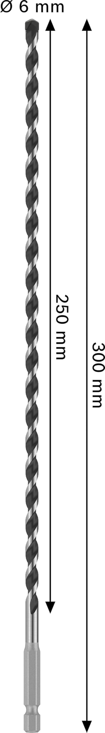PRO HEX-5 Drill Bit 6x250x300mm
