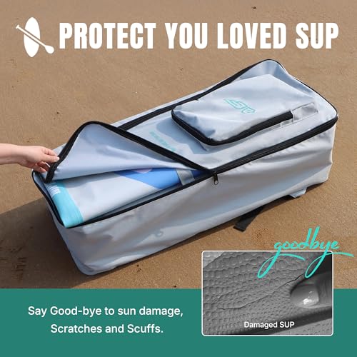 niphean Sup Rucksack mit breiteren Schultergurten, 100 L extragroßem Fassungsvermögen, aufblasbarer SUP Tasche mit ergonomischer Rücken- und Schulterunterstützung für Komfortables Tragen.