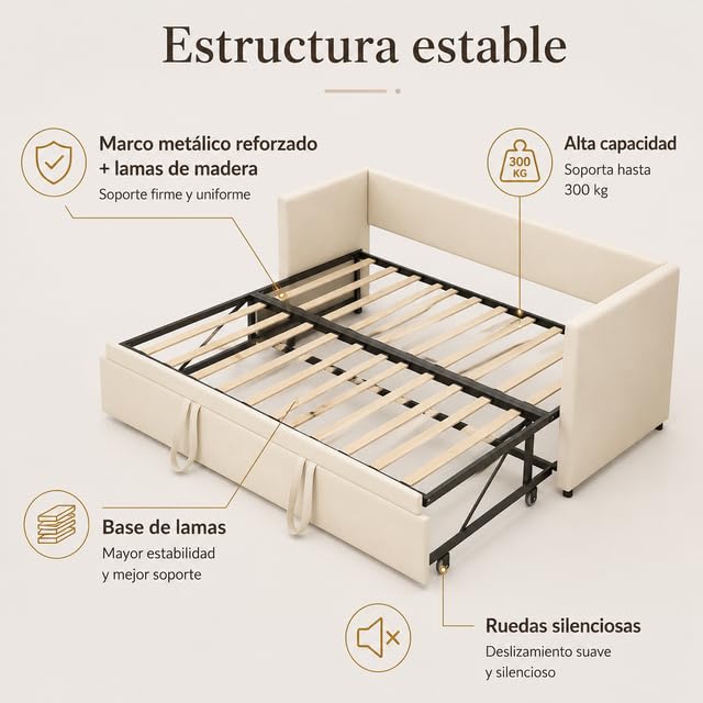 Sofá Cama Extensible 90x200/180x200 cm, Sofá Convertible Tapizado de Terciopelo, Sofá Cama Doble con Cama Extraíble, Sofá Moderno para Salón, Habitación de Invitados y Espacios Pequeños