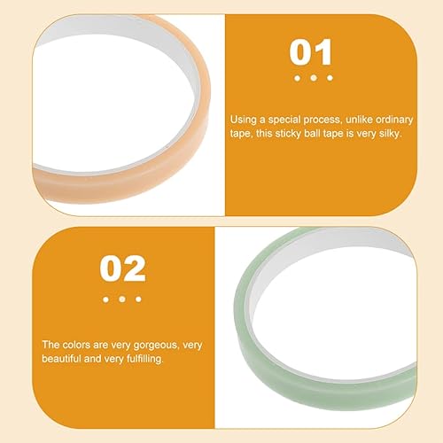 Miniatura 8 de STOBOK 12 rollos de cinta adhesiva de descompresión de color adhesivo de bola de color adhesivo DIY cinta de bola de color a granel para adultos