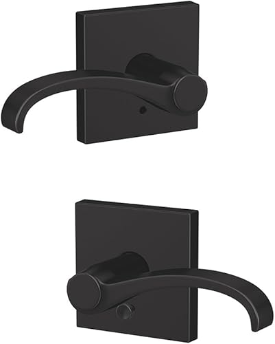 Miniatura 2 de Schlage Custom FC21 WIT 622 COL Whitney - Manija Whitney con moldura Collins para pasillos, armarios y camas y baño, color negro mate