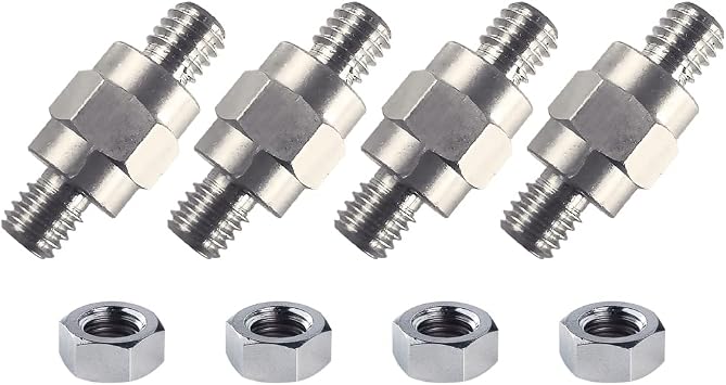 Side Post Battery Terminal Nickel Plated Brass Bolt Stud, 3/8"-16 Standard Battery Side Post Extender Stud for GM Post 4 Pcs